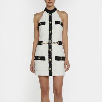 White Tweed Halter Neck Mini D