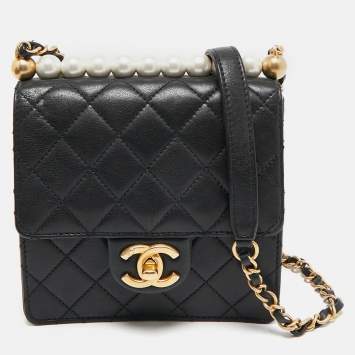 Black Quilted Leather Chic Pea
