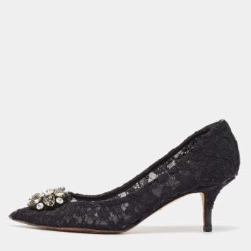 Black Lace Bellucci Pumps Size