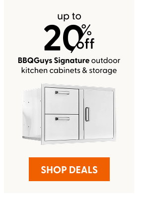 Up to 20% off outdoor kitchen cabinets & storage by BBQGuys Signature