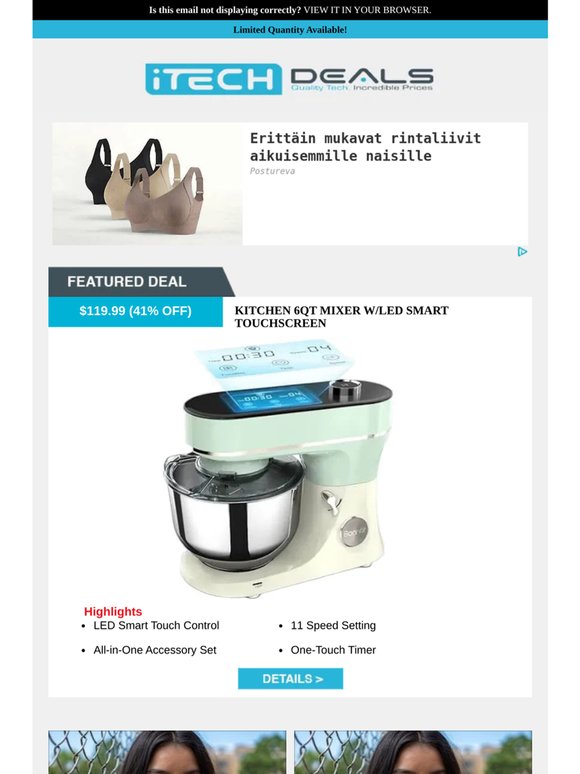 Smart Kitchen Mixer w/Touchscreen $119 + Free Shipping!