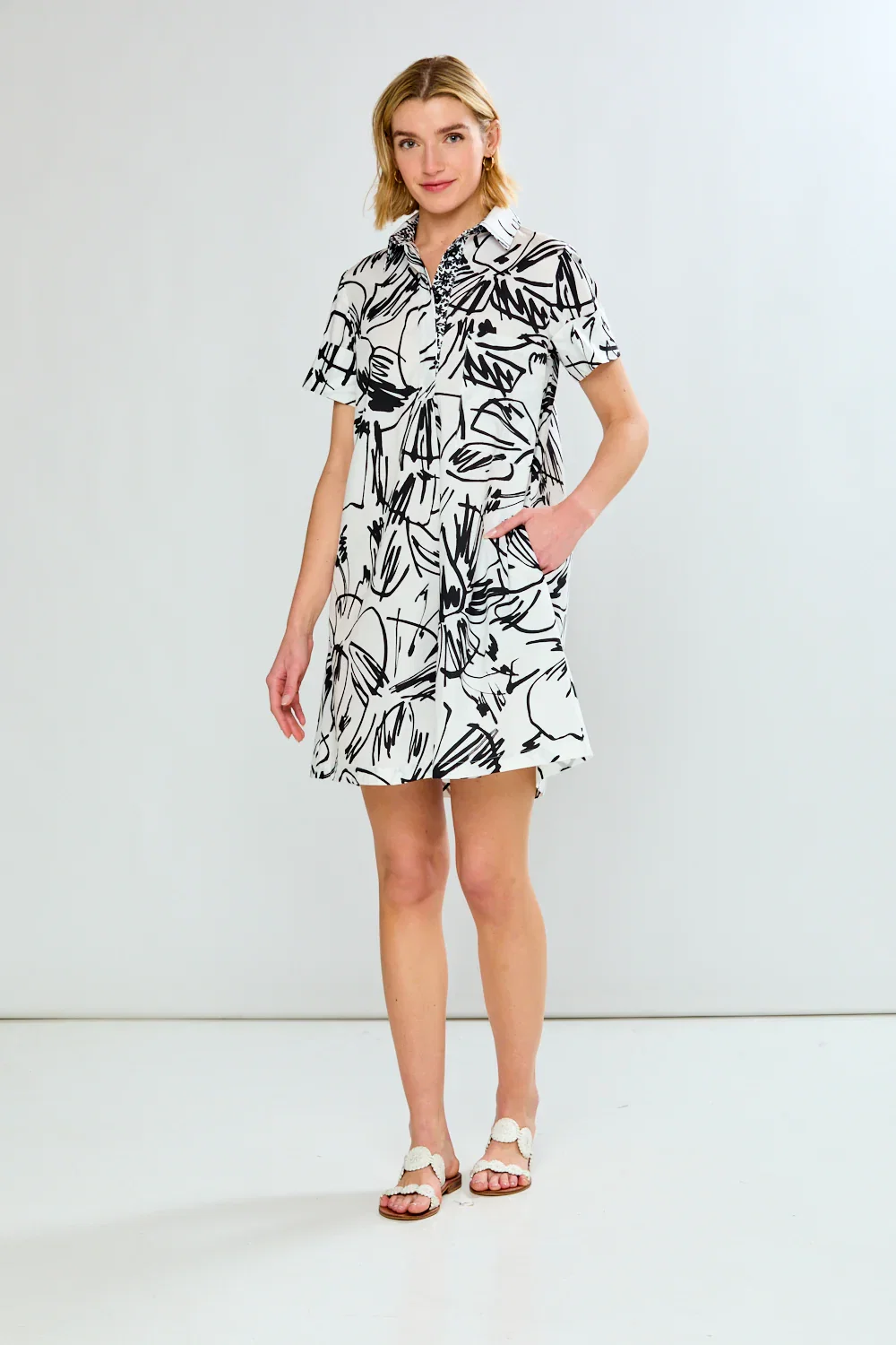 Image of The Ingrid Shirtdress in Graphic Floral