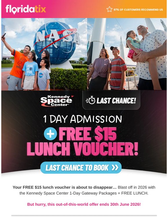 Last Chance: FREE Lunch at Kennedy Space Center 🚀