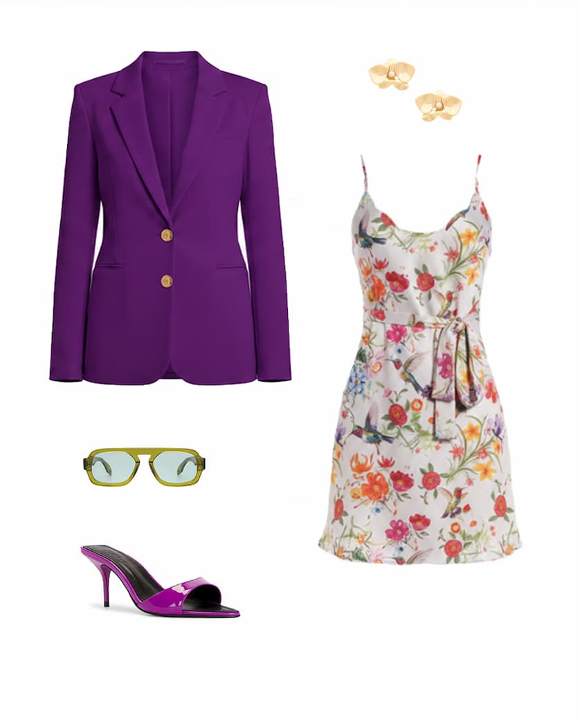 Romy Mini Dress Floral Hummingbird