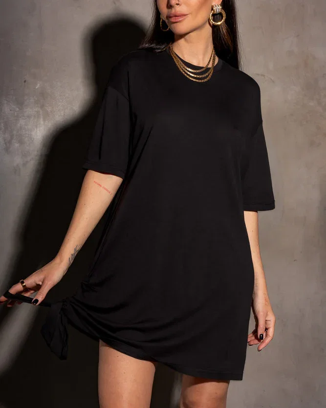 Image of Basic Hayden T-Shirt Dress Black