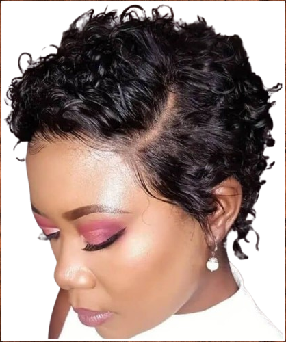IDefinewig Short Curly Pixie Cut Bob Wigs with Side Part Lace Front Human Hair Wigs