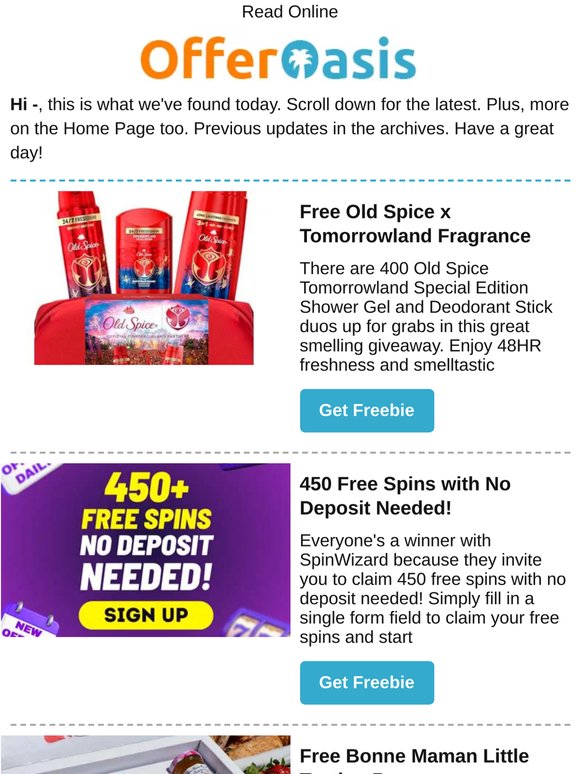 Free Old Spice, Duffel Bag, Jam and Preserve Box