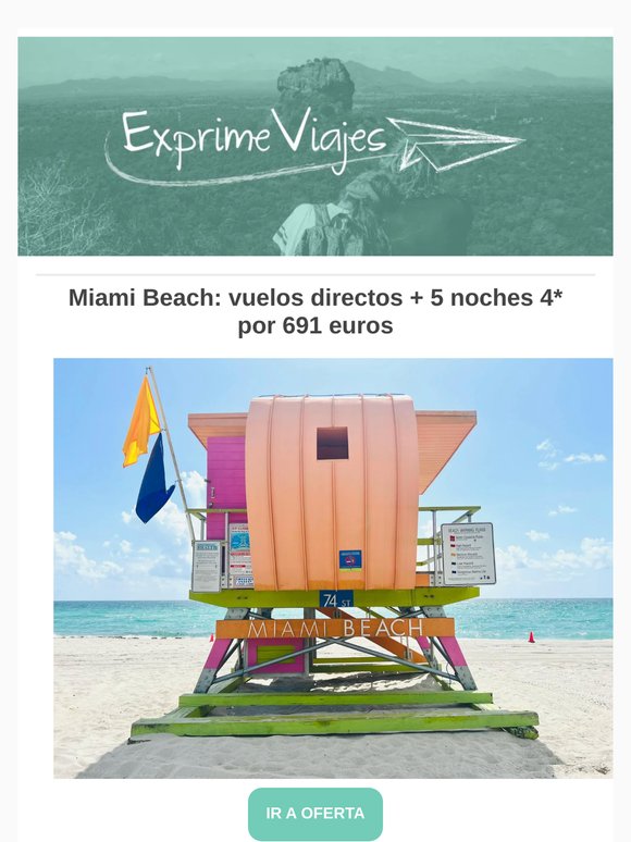 🔴 Miami Beach: vuelos directos + 5 noches 4* por 691 euros