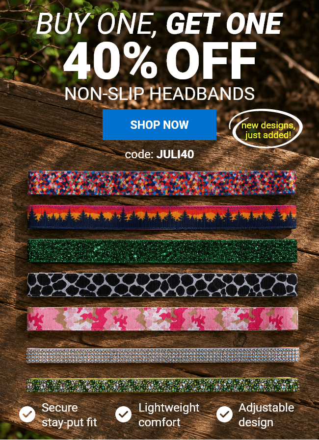 Buy One, Get One 40% Off Headbands - Use Code: JULI40