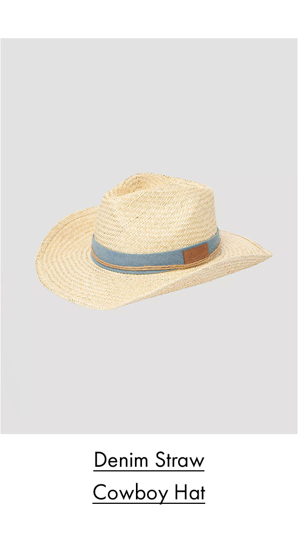 Denim Straw Cowboy Hat