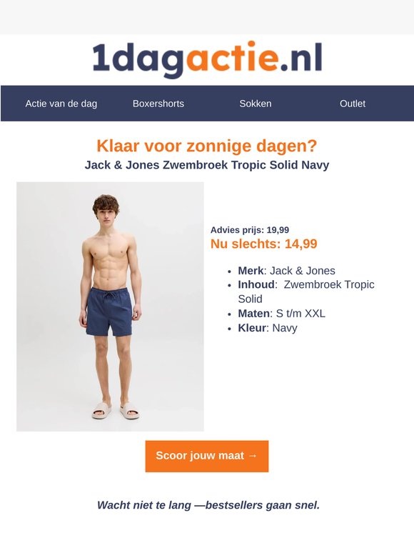 🌴 Jack & Jones zwembroek nu €14,99