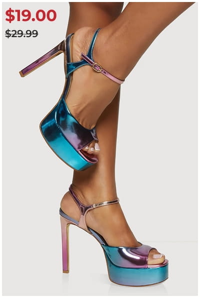 Shop Open Toe Ankle Strap Platform Stiletto Sandals