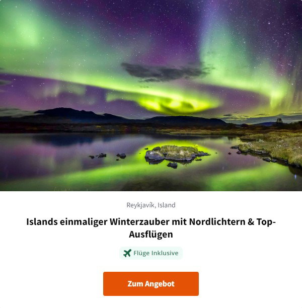 Islands einmaliger Winterzauber mit Nordlichtern & Top-Ausflügen