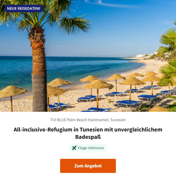 All-inclusive-Refugium in Tunesien mit unvergleichlichem Badespaß
