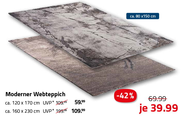 Teppich - beige-schwarz - 80x150 cm
