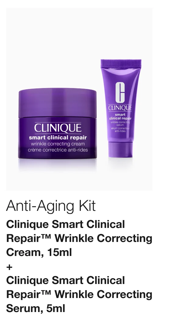 Anti-Aging Kit | Clinique Smart Clinical Repair™ Wrinkle Correcting Cream ,15ml+Clinique Smart Clinical Repair™ Wrinkle Correcting Serum, 5ml