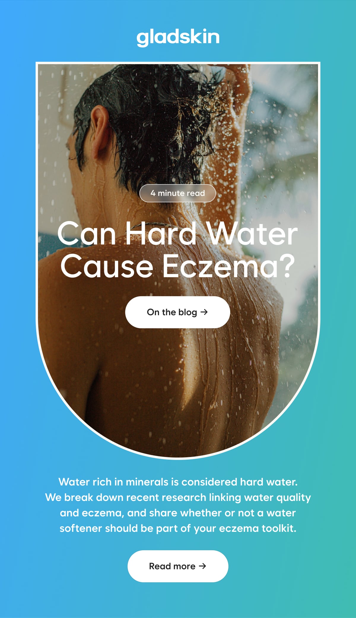 Can Hard Water Cause Eczema? On the blog: Water rich in minerals is considered hard water. We break down recent research linking water quality and eczema, and share whether or not a water softener should be part of your eczema tool kit.