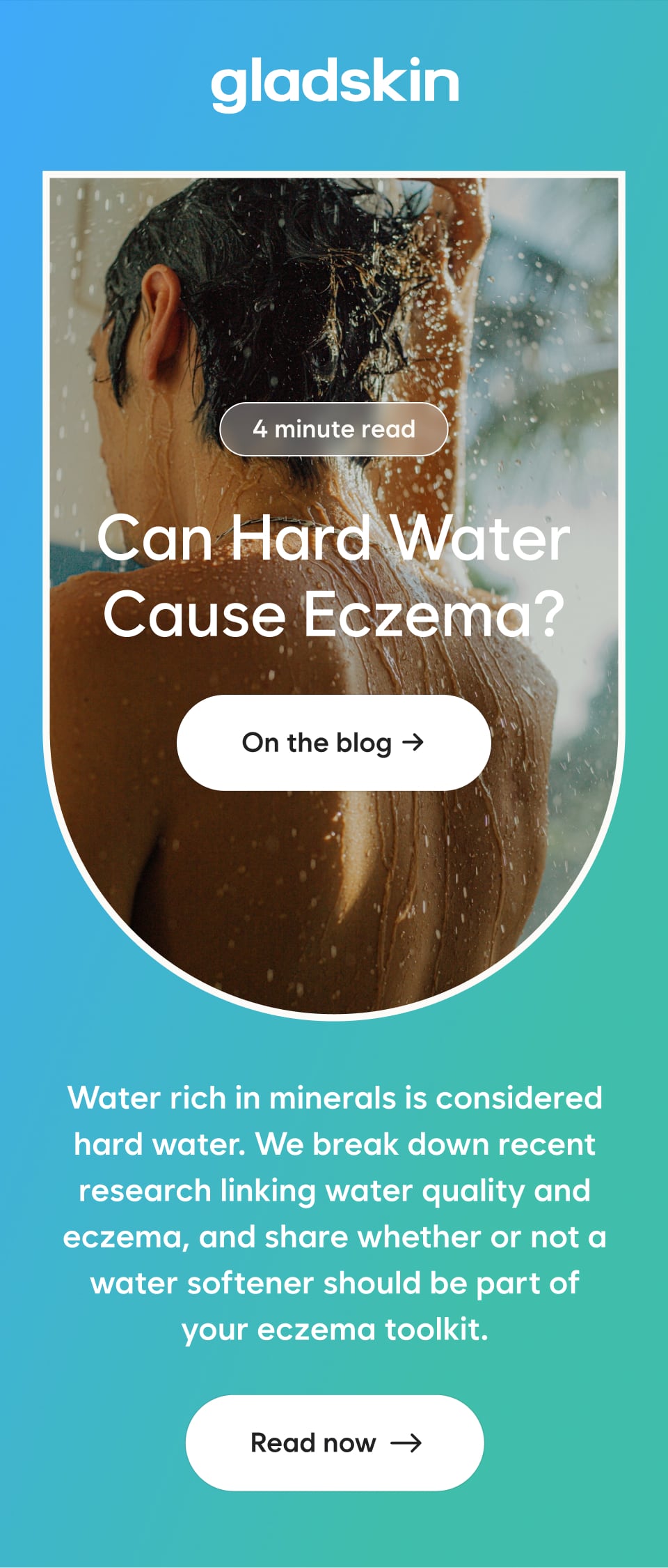 Can Hard Water Cause Eczema? On the blog: Water rich in minerals is considered hard water. We break down recent research linking water quality and eczema, and share whether or not a water softener should be part of your eczema tool kit.