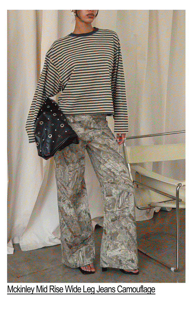Mckinley Mid Rise Wide Leg Jeans Camouflage