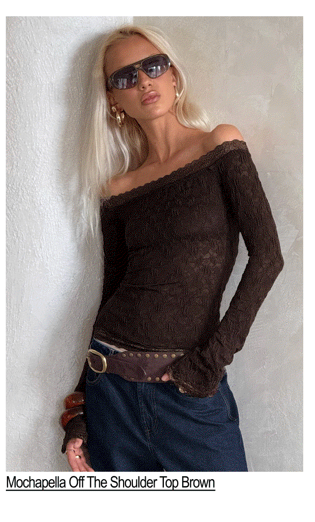 Mochapella Off The Shoulder Top Brown