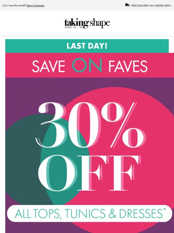 Final Call: 30% Off New, Sale & Clearance Tops, Tunics & Dresses Ends Today