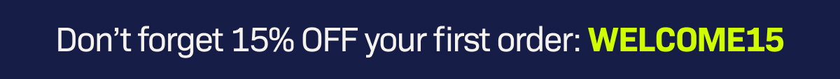 Don't forget 15% OFF your first order: WELCOME15