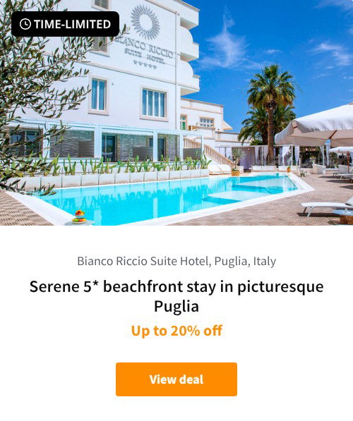 Serene 5* beachfront stay in picturesque Puglia
