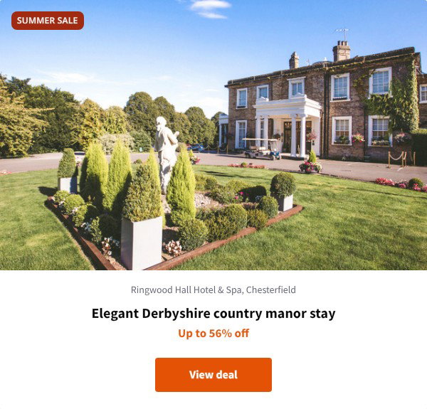 Elegant Derbyshire country manor stay