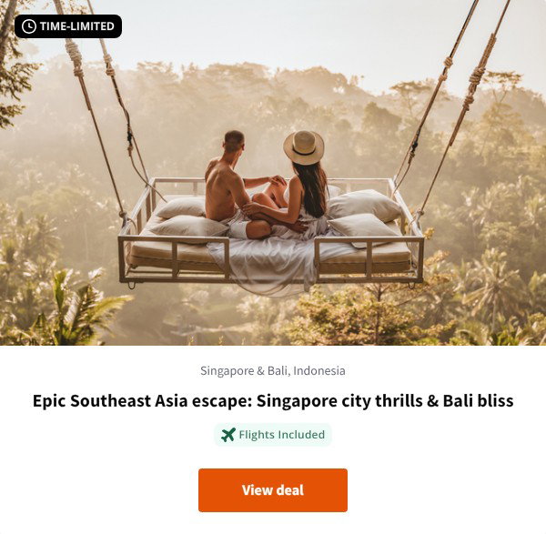 Epic Southeast Asia escape: Singapore city thrills & Bali bliss