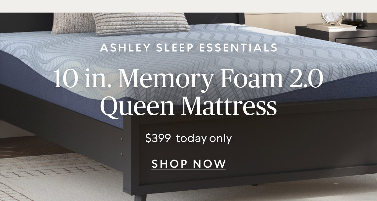 $399 Hot Buy: Ashley Sleep Essentials 10 Inch Memory Foam 2.0 Queen Mattress