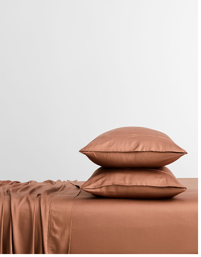 Laynie Viscose Bamboo Sheet Set - Rust