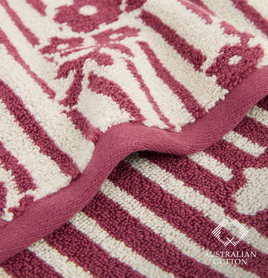 Floral Stripe Australian Cotton Bath Towel