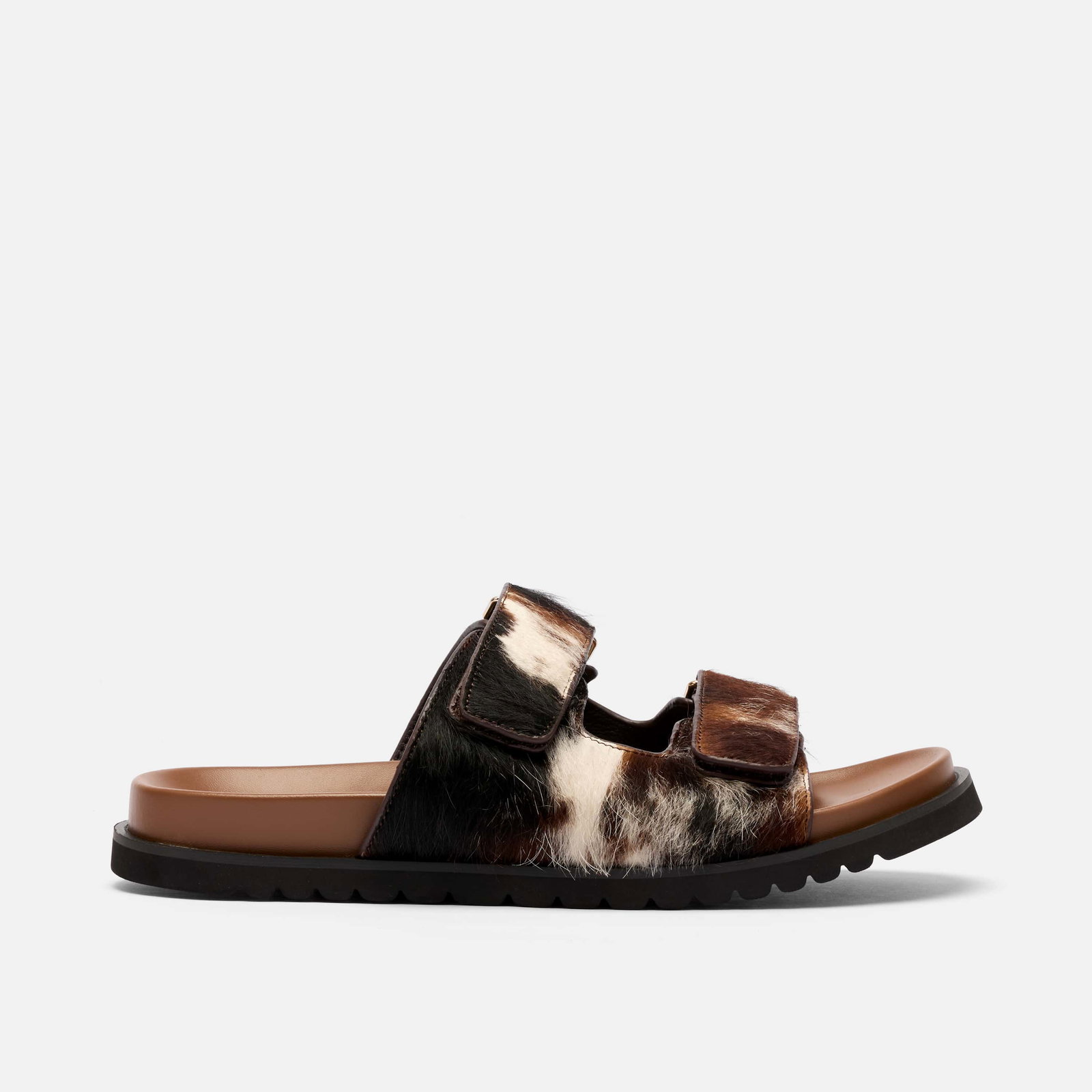 Image of Monaco Dark Horse Pony Hair Strap Sandals