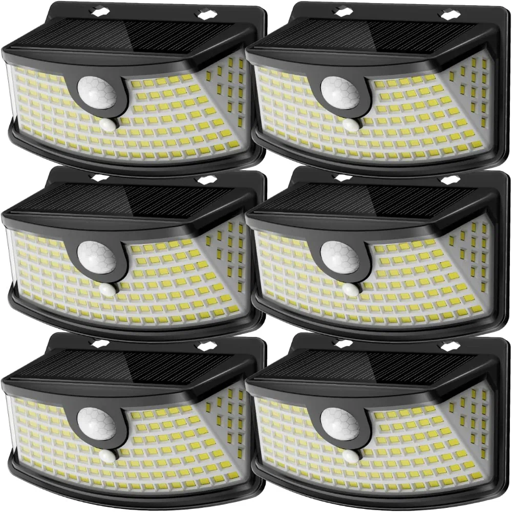6-Pack Solar Motion Sensor Lights with 120 LEDs for Yard, Garage, and Deck