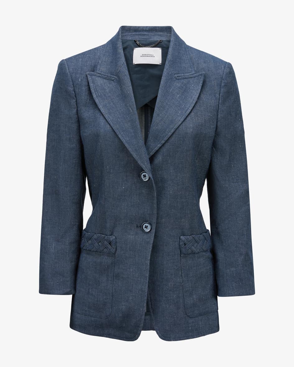 Blazer Fluid Denim aus Baumwolle und Leinen