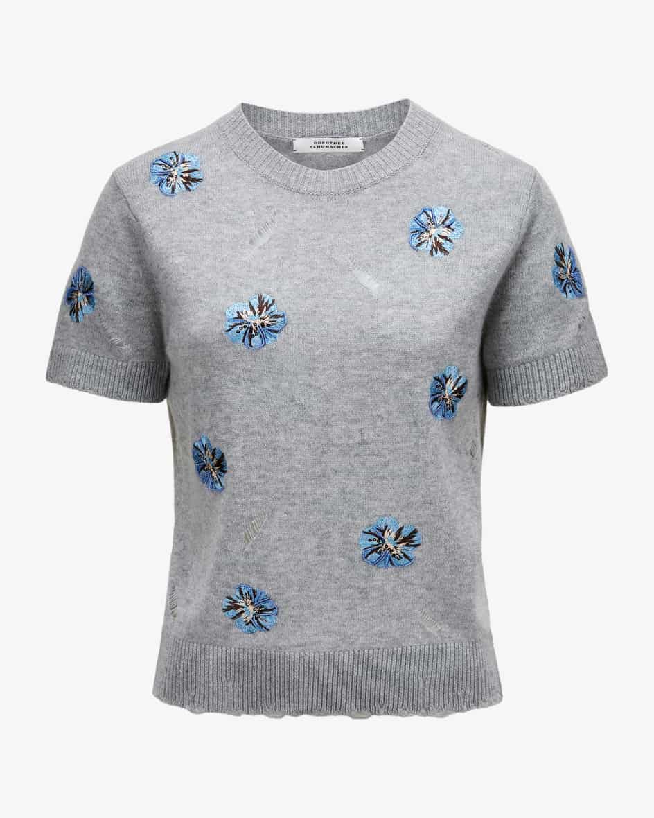 Strickshirt Blooming Statements aus Schurwolle und Cashmere