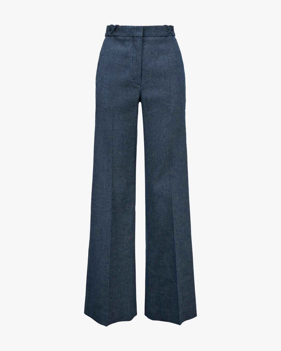 Hose Fluid Denim aus Baumwolle und Leinen