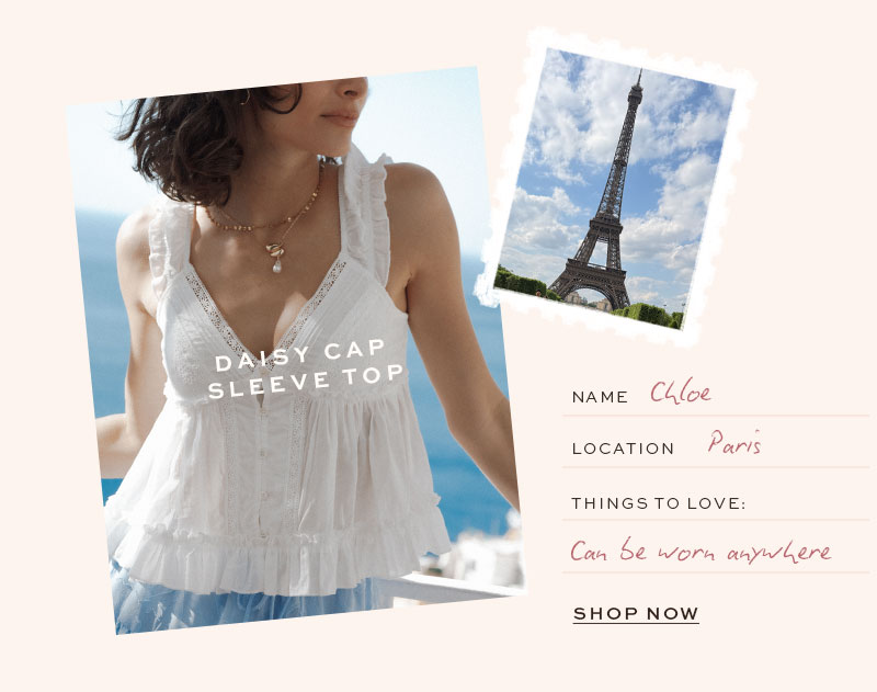 Daisy Cap Sleeve Top