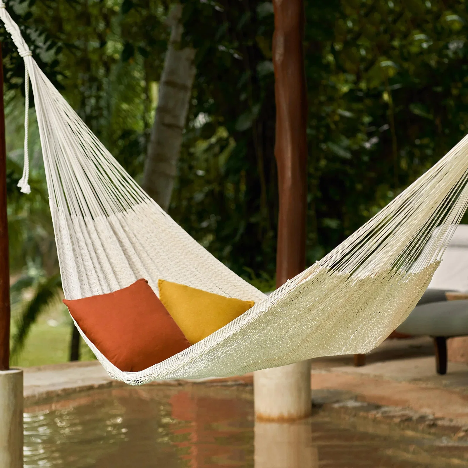 Image of Maya Ivory Rope Hammock (Triple) - Uxmal Ivory