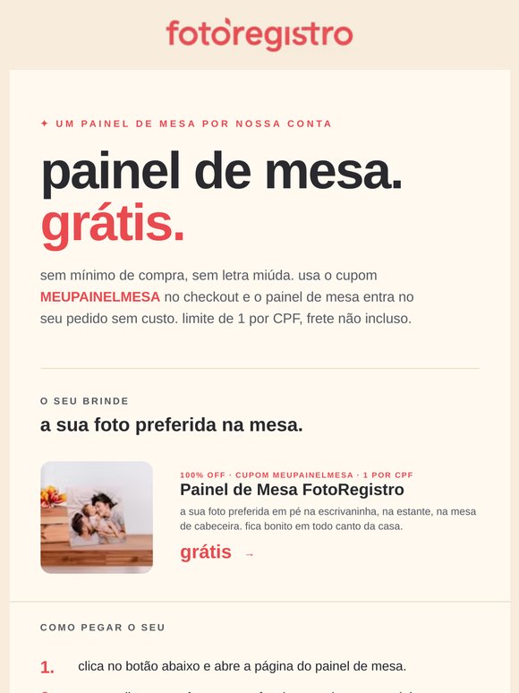 Última Chance ⚠️ Painel de Mesa Grátis