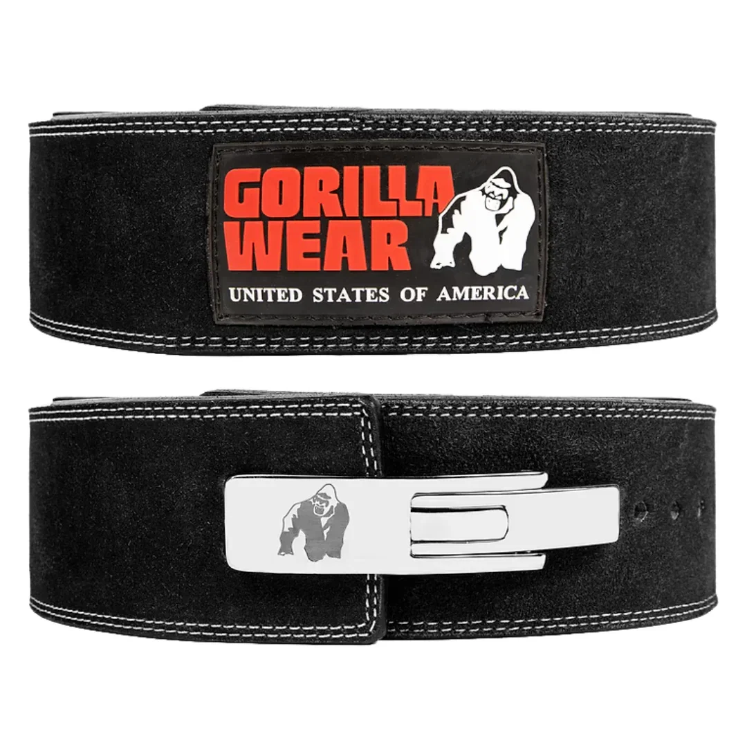 Image of Gorilla Wear 4 Inch Leather Lever Belt Black (p)