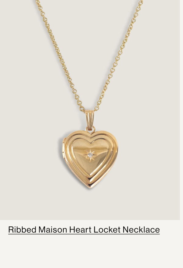 Ribbed Maison Heart Locket Necklace