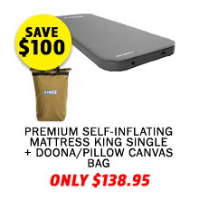 Premium Self-Inflating Mattress King Single + Doona/Pillow Canvas Bag