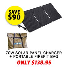 70W Solar Panel Charger + Portable Firepit Bag