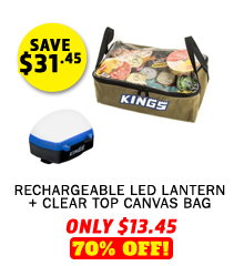 Rechargeable LED Lantern + Clear Top Canvas Bag