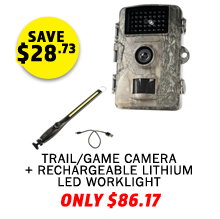 Trail/Game Camera + Rechargeable Lithium LED Worklight