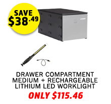 Drawer Compartment Medium + Rechargeable Lithium LED Worklight