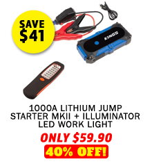 1000A Lithium Jump Starter MKII + Illuminator LED Work Light