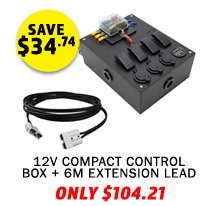 12V Compact Control Box + Solar Extension Lead - 6 Metre