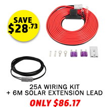 25A Wiring Kit + 6m Solar Extension Lead